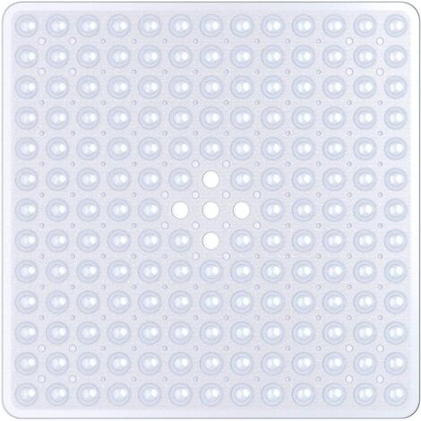 APEX Tapis de douche carré antidérapant et anti-moisissure - 53 x 53 cm, avec ventouses et trous d'évacuation