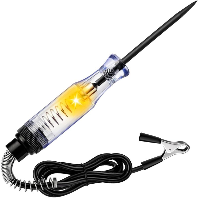 APEX Testeur de circuit automobile, testeur de circuit automobile 6V-12V-24V CC, avec pinces crocodiles et longues sondes en acier, adapté aux