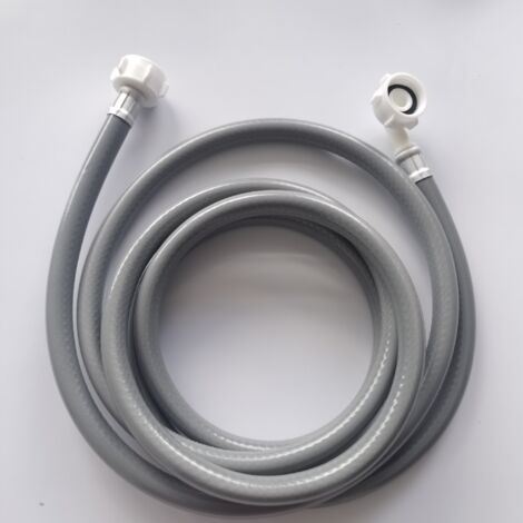APEX Tuyau d'arrivée d'eau pour machine à laver, 2 mètres, coude fileté interne droit, 3/4 pouce, matériau en caoutchouc thermoplastique, pression maximale 4 bars, compatible avec toutes les marques.