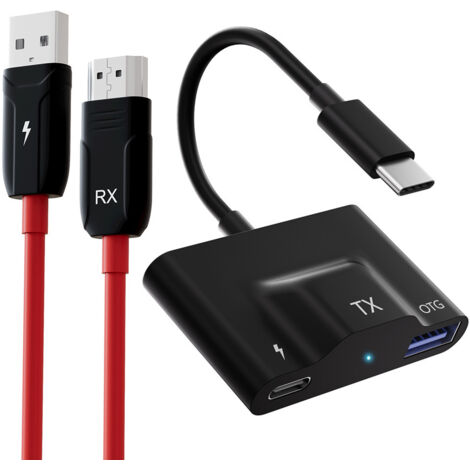 APEX USB C vers HDMI sans Fil Émetteur et Récepteur, Prolongateu d'Affichage 1080P, Diffusion Vidéo/Audio Depuis Un Téléphone/Pad