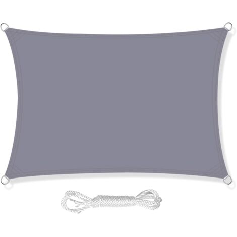 APEX Voile d'ombrage carrée 4 m x 6 m, imperméable, pour jardin, terrasse ou fête en extérieur. Protection solaire à 98 % contre les UV