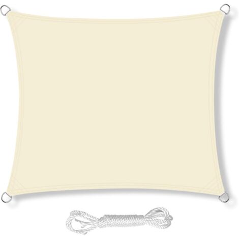 APEX Voile d'ombrage rectangulaire 3,6 m x 3,6 m, imperméable, idéale pour jardin, terrasse. Protection solaire à 98 % contre les UV.