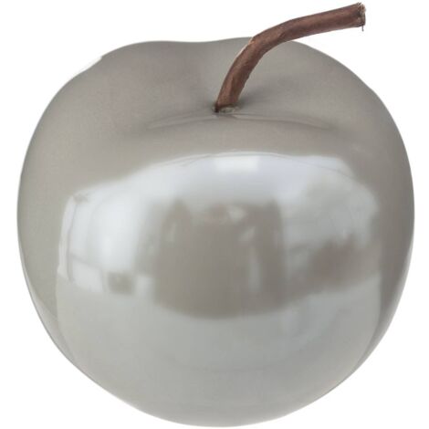 Apfel Céline H.10cm Keramik - Grau