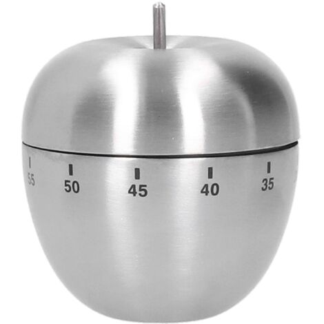 Apfelförmiger Küchentimer, Edelstahl, mechanisch, Countdown und Alarm, Küchenhelfer