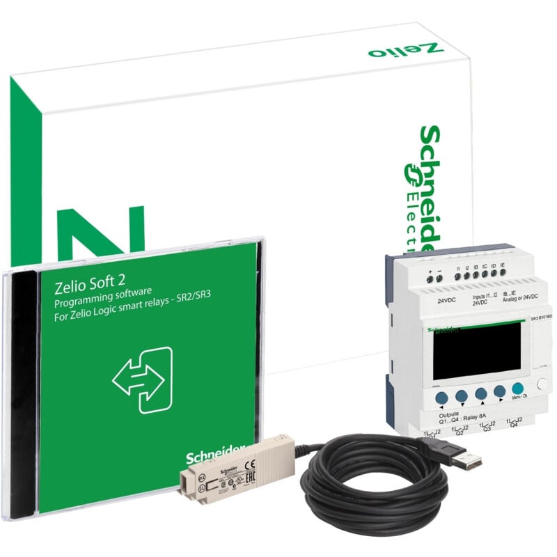 Schneider Electric - Sr3packbd Schneider - Automate Zelio Logic - Relais Intelligent Pack Découverte - 10 E/s Extensibles - 24vcc