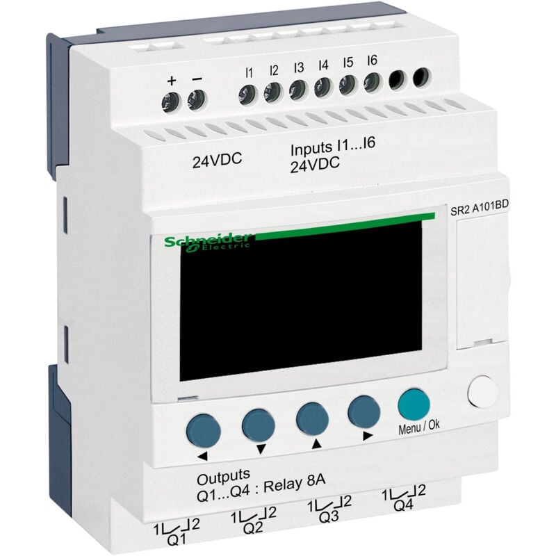 Schneider Electric - Sr2a101bd Schneider - Automate Zelio Logic - Relais Intelligent 10 E/s 24vcc - Sans Horloge Avec Afficheur
