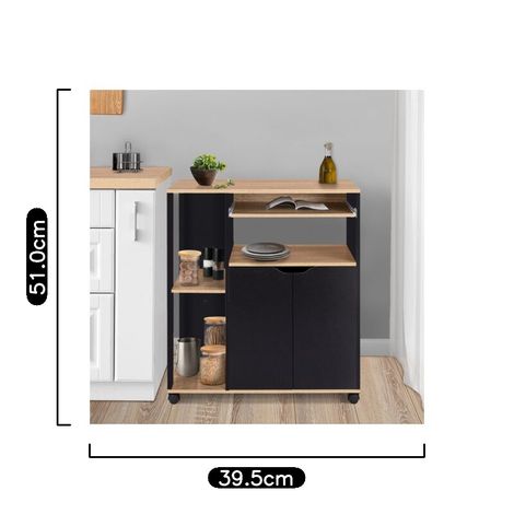 HOMCOM Carrito Multiusos con Ruedas 4 Bandejas Extraíbles y Tablero de  Madera para Salón Cocina 41,5x31x66 cm Negro