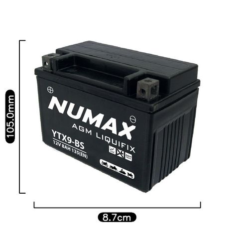 Batterie moto Numax Premium AGM YTX9-BS 12V 8Ah 135A