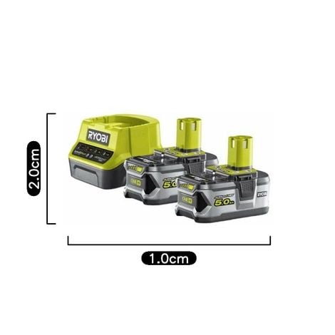 Pack 2 batteries RYOBI 18V OnePlus 5.0 Ah LithiumPlus - 1 chargeur ultra  rapide 5.0 Ah RC18150-250