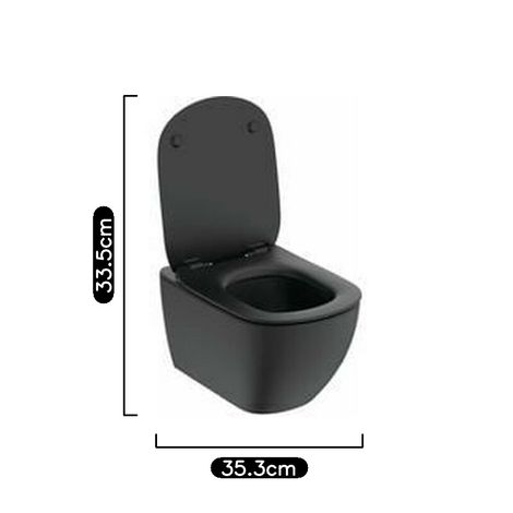 WC suspendu + Abattant ultra-fin avec frein de chute, Noir mat, Ideal  Standard Aquablade (T3546V3) - Akaaz