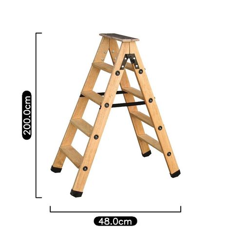 Scala a pioli in legno a doppio accesso 2x4 gradini + ripiano CENTAURE -  483604