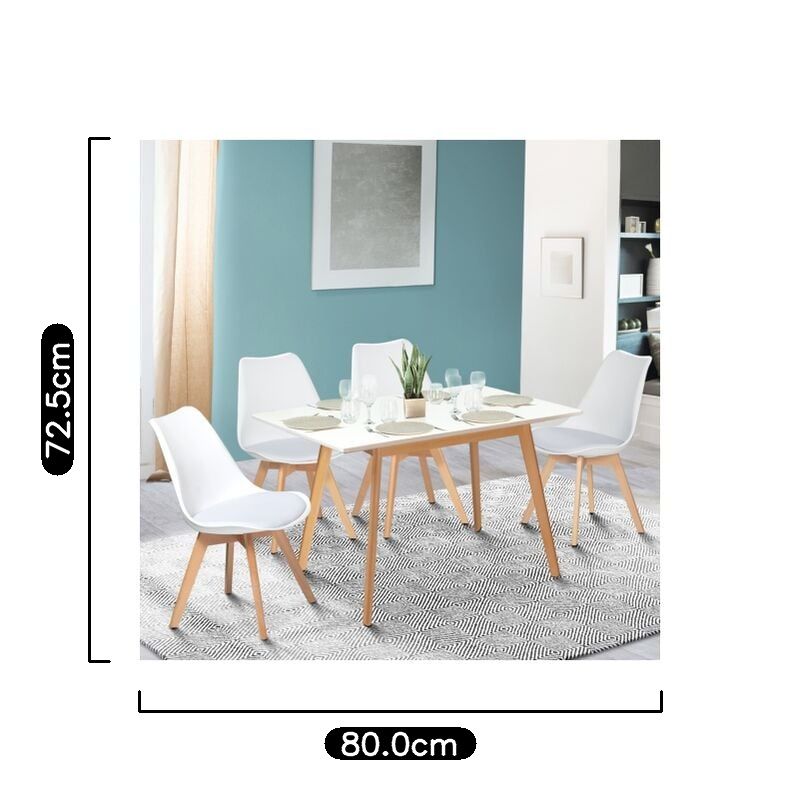 Sedie Bianche Set Sedie Sara Design Scandinavo Bianco, Legno