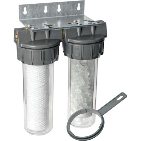 Apic – Filtre combiné anti-tartre 25 microns – Inserts en laiton – Traitement anti-UV – Installation sur arrivée d'eau générale