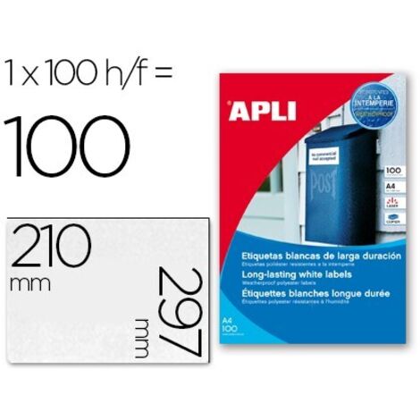 APLI 12121 etiqueta autoadhesiva 100 pieza(s)