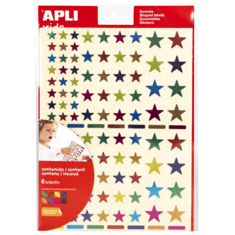 APLI 18396 etiqueta autoadhesiva Estrella Permanente