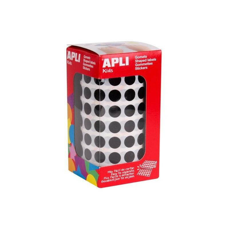 

Apli gomets redondos 105mm adhesivo permanente negro -rollo 5192u-