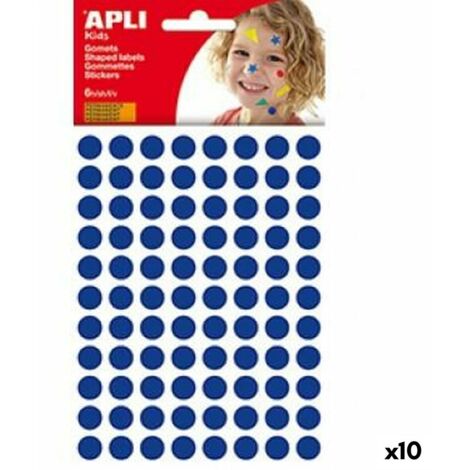 Apli Gomets Redondos 10,5Mm Blister 6 Hojas Azul
