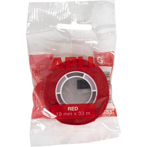 APLI – Nastro adesivo Sacchetto rosso 19 mm x 33 m rosso