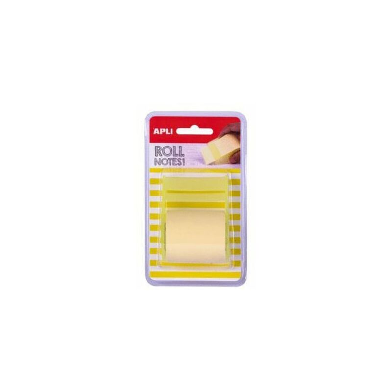 

Rollo dispensador de nota adhesiva 50 mm x 8 m color amarillo pastel apli 18190