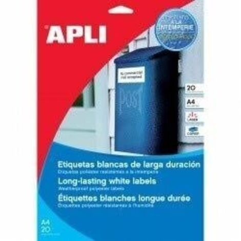 APLI Paq.480 etiquetas poliester 64,6x33,8mm
