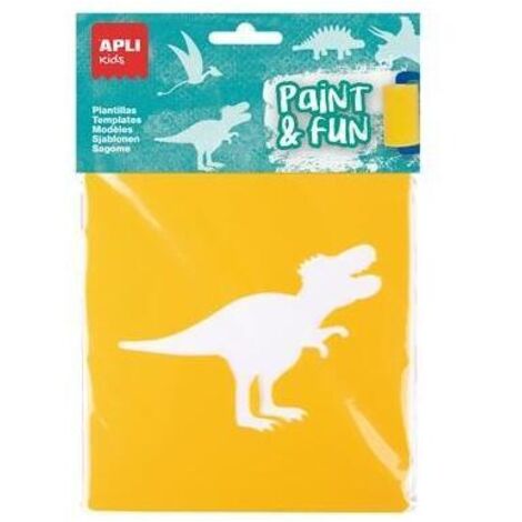 APLI PLANTILLAS DE FORMAS DINOSAURIOS PAINT & FUN PP FLEXIBLE BOLSA DE 6 SURTIDOS