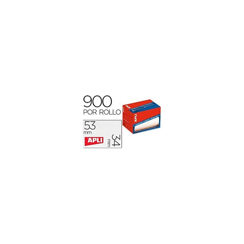 Image of Rotolo 900 etichette 34x53mm per cartellini dei prezzi scritti a mano bordi smussati bianco - Apli