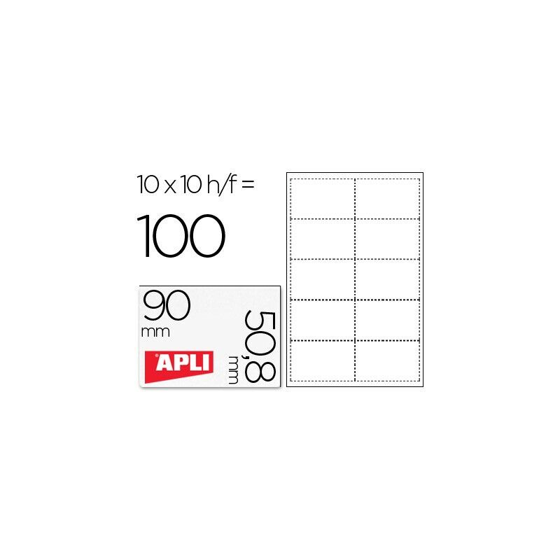 

Apli tarjetas visita blanco para impresora inkjet laser y fotocopiadoras 210 x 297mm microperforado 200gr 10 hojas