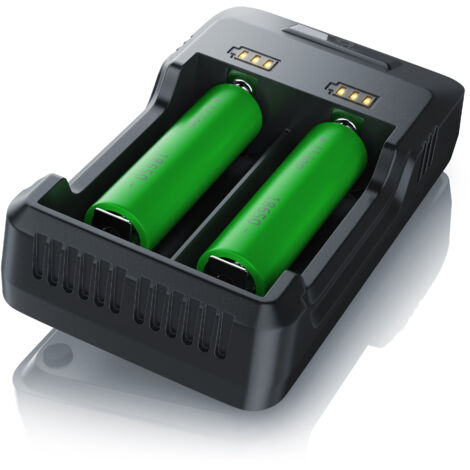 Aplic Batterie-Ladegerät 2000 mA, USB Akku Lader mit zwei Steckplätzen für Ni-MH / Ni-Cd / Li-ion Akkus