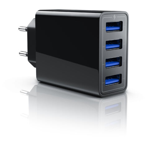Aplic USB-Ladegerät 5000 mA, 4-Port Netzteil für Handy, Tablet uvm. 5000mA, 2,4A Max. je Port, 25W