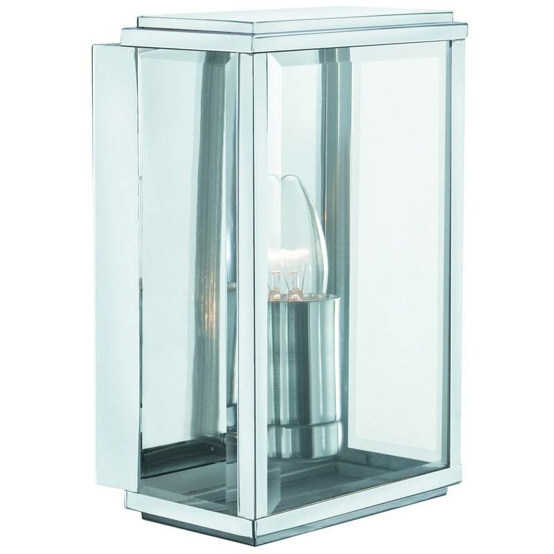 

Aplique 1 bombilla Outdoor & Porch, en plata satinada y cristal