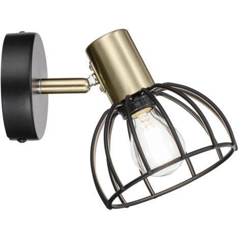 Aplique 1 luz modelo Bermeo acabado negro 19cm(alto) 16cm(ancho) 16cm(fondo