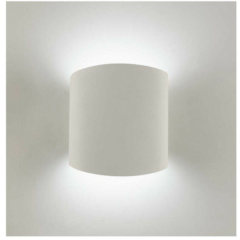 

Aplique semicircular blanco con doble salida de luz ASIMETRIC