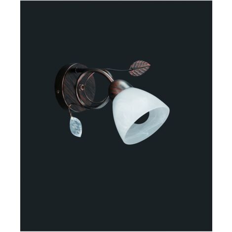 Aplique 1xE14 Traditio Vaso cristal blanco óxido L12 cm Trio Lighting