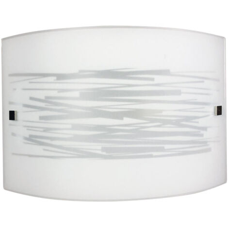 Aplique 1xE27 Acabado Cromado Placa Cristal Blanco Decorado