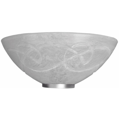 Aplique 1xE27 con Ganchos Cromados y Cristal Rayado Blanco.