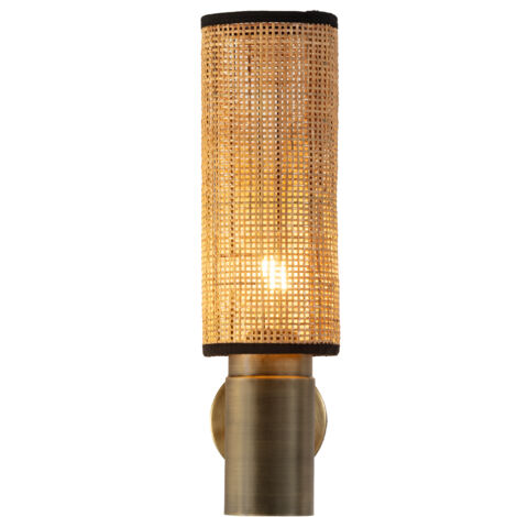 Aplique 21X13X46 Ratan Natural/Metal Dorado