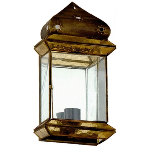 Aplique 3 caras 1xe27 ambarina cuero/ambar 36x18x11 cm