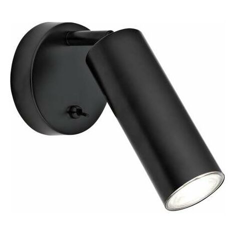 Aplique a pared modelo Antia acabado negro, 14cm(alto) 10cm(ancho) 23cm (fondo)