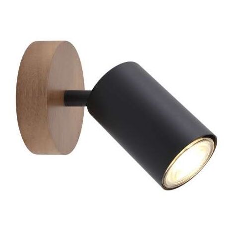 Aplique a pared modelo Pireo acabado negro, 15.5cm(alto) 10cm(ancho) 10cm(fondo)