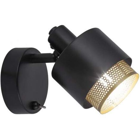 Aplique a pared modelo Vasil acabado negro, 13cm(alto) 109cm(ancho) 17cm(fondo)