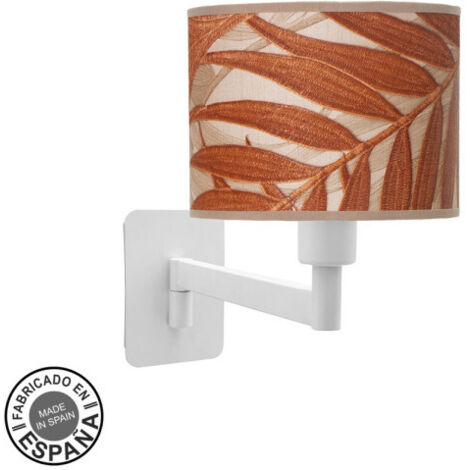Aplique abatible moda 1xe14 blanco/hoja caldera 26x17x28 cm