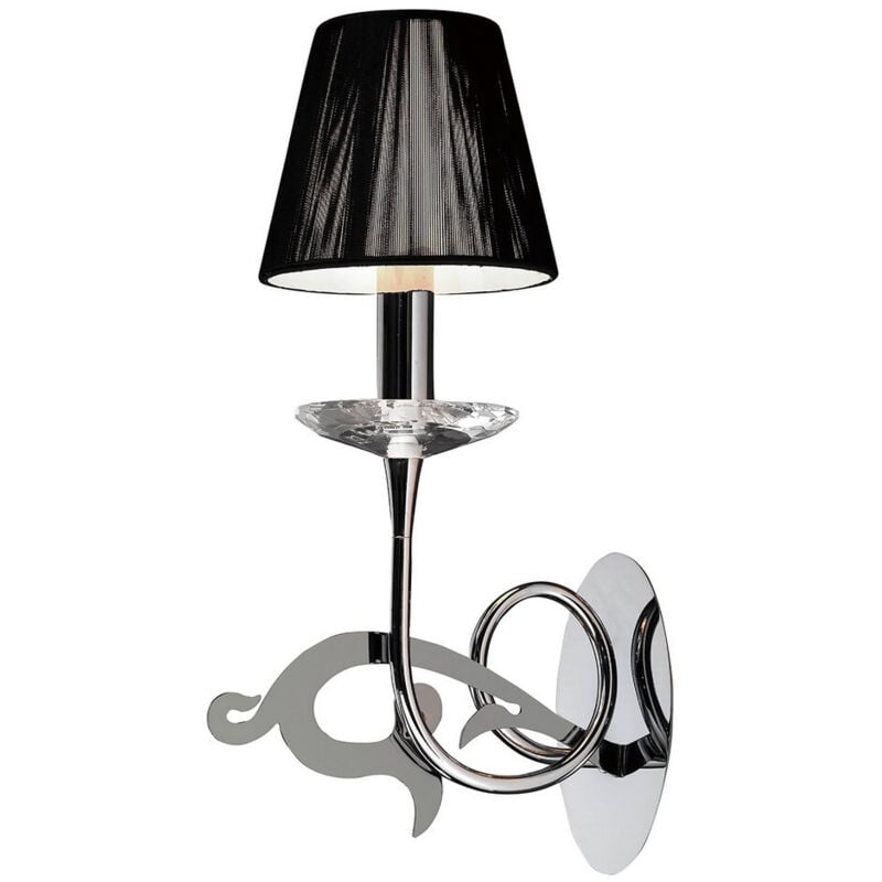 Inspired Mantra Acanto Aplique Switched 1 Luz E14, Cromo Pulido Pantalla Negra