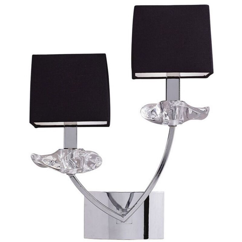 Inspired Mantra - Akira - Aplique de pared Switched 2 luces E14, cromado pulido con pantallas negras