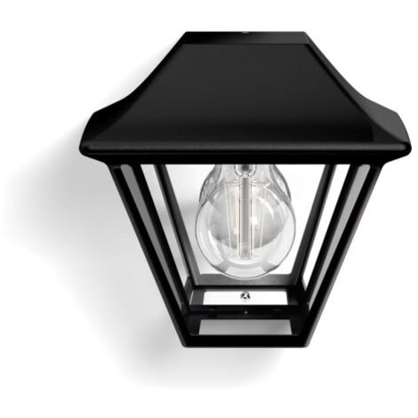 Aplique alpenglow negro philips ip 44 sin bombilla