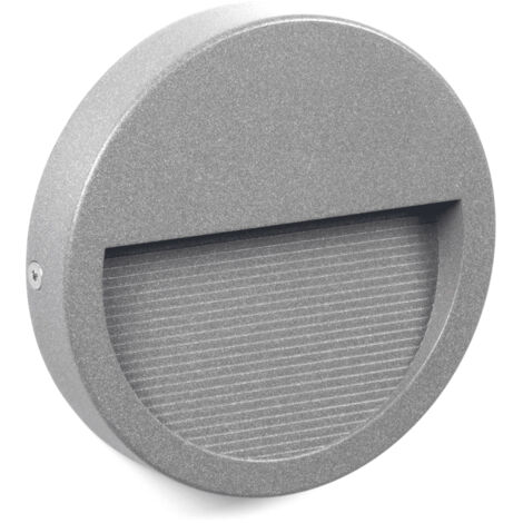 Aplique asimétrico SLIM Round IP65 LED SMD 4W 545lm(128lm) CRI90 3000K 42º/85º Gris