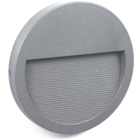 Aplique asimétrico SLIM Round IP65 LED SMD 9W 1100lm(293lm) CRI90 3000K 38º/78º Gris