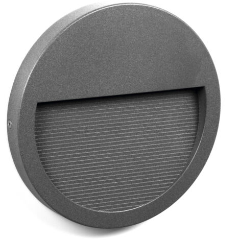 Aplique asimétrico SLIM Round IP65 LED SMD 9W 1167lm(310lm) CRI90 4000K 38º/78º Antracita
