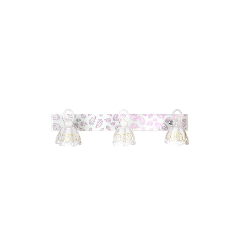 Fabrilamp - Applique salle de bain 3 spots led 15w 6000k white w/decorative glass 10x50x15 cm articulé et ajustable