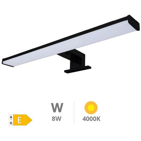 Aplique baño LED Laksa 8W 4000K IP44 Negro