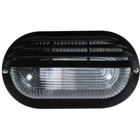 Aplique caima pequeño ip44 1xe27 l.20xan.9,5xal.12cm policarbonato (pc) + cristal negro